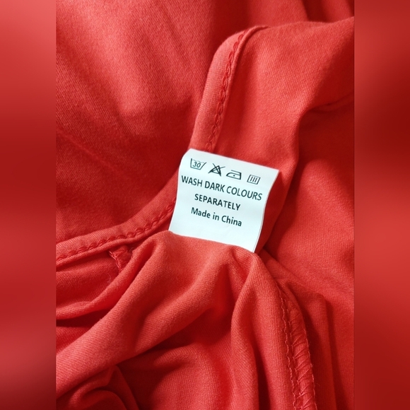 Red Wide Leg Cami Jumpsuit Size XL Ankle Length Adjustable Straps Pockets Comfy - Picture 6 of 7